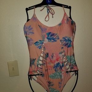 Peach colored bathing suit